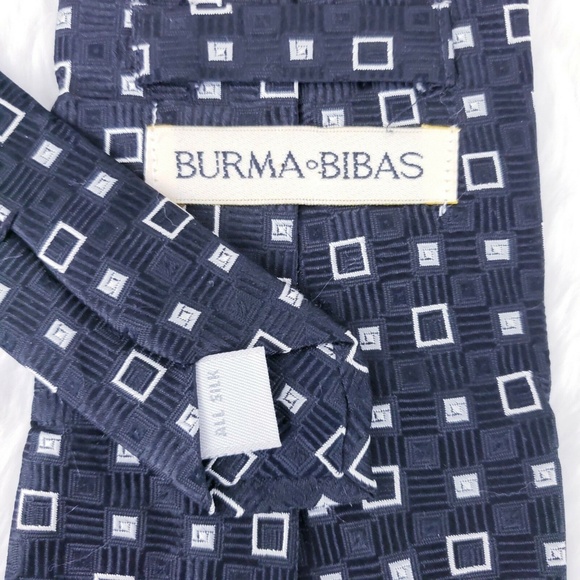 Burma Bibas Black Geometric Men 100% Silk Necktie Size 60x4 - NWOT - Picture 5 of 5